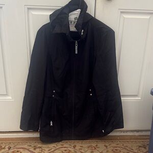 Jones New York Black Lightweight Zip-Front Trench Coat